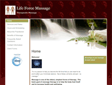 Tablet Screenshot of lifeforce.massagetherapy.com