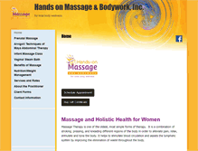 Tablet Screenshot of hands-on-spa.massagetherapy.com