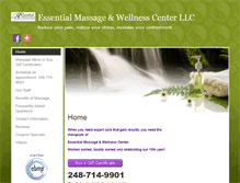 Tablet Screenshot of essentialmassagewellness.massagetherapy.com