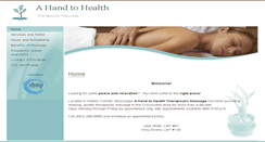 Desktop Screenshot of ahandtohealth.massagetherapy.com