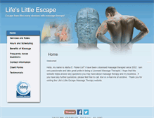 Tablet Screenshot of lifeslittleescape.massagetherapy.com