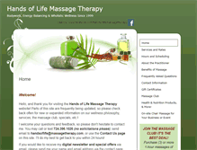 Tablet Screenshot of handsoflife.massagetherapy.com