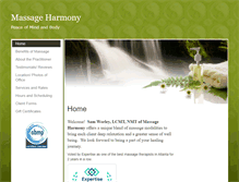 Tablet Screenshot of massageharmony.massagetherapy.com