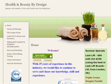 Tablet Screenshot of healthandbeautybydesign.massagetherapy.com