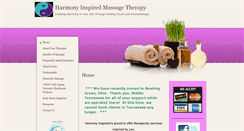 Desktop Screenshot of harmonyinspired.massagetherapy.com