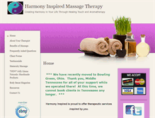Tablet Screenshot of harmonyinspired.massagetherapy.com